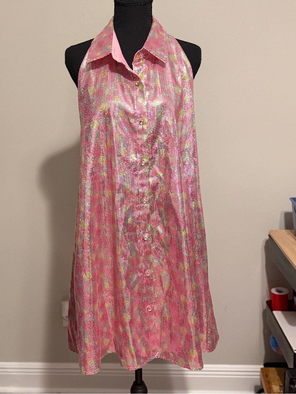 Queen of Sparkles Halter Top Collar Dress